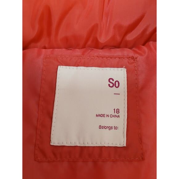 SO Puffer Vest Jrs Sz 18 Bright Pink Quilted Gorpcore Layer Sporty Barbiecore - Picture 9 of 11